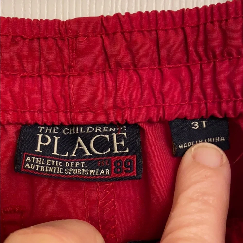 The Children’s Place Red Swim Trunks White Blue Trim Polyester Nylon Size 3T